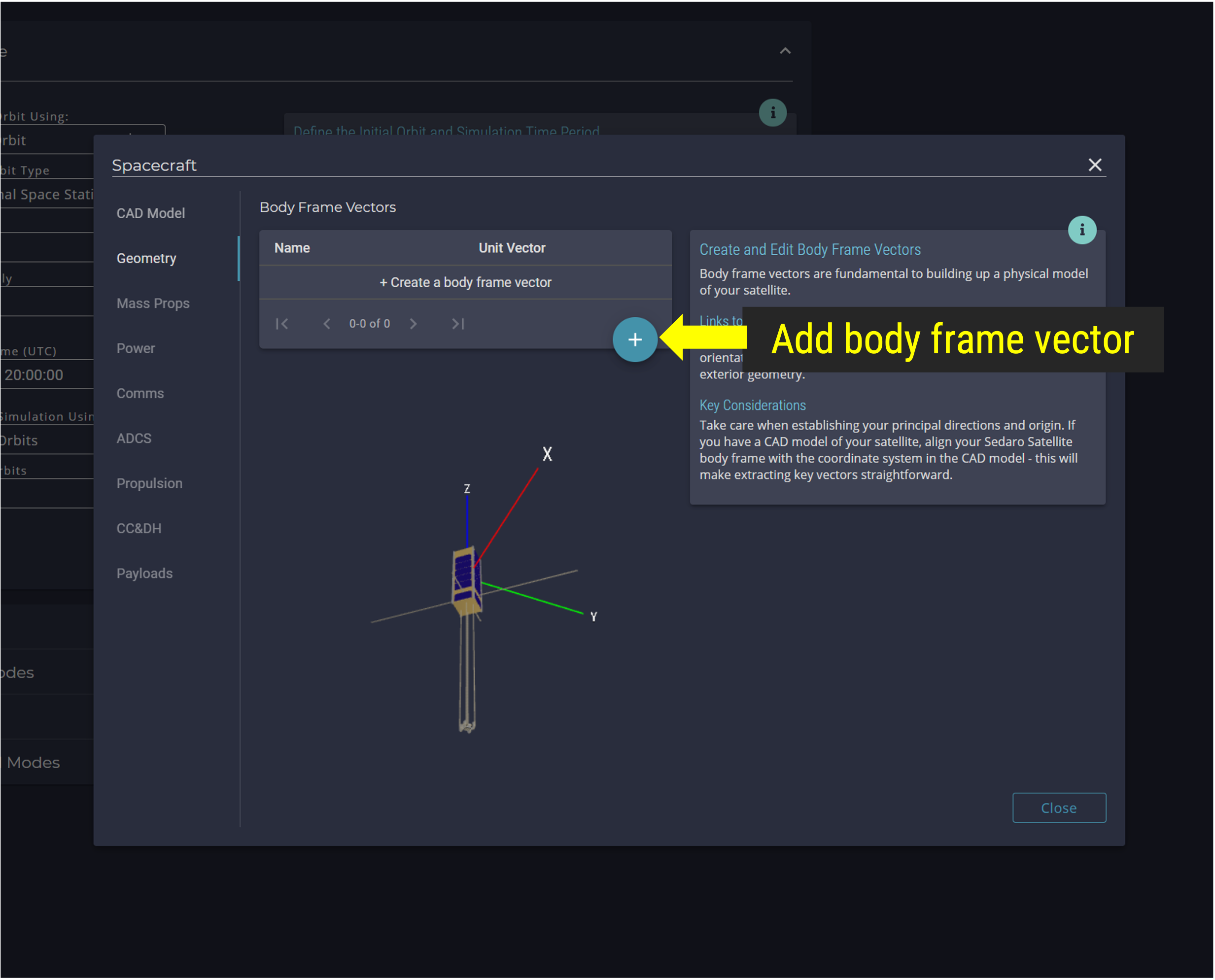 Add Imager Body Frame Vector