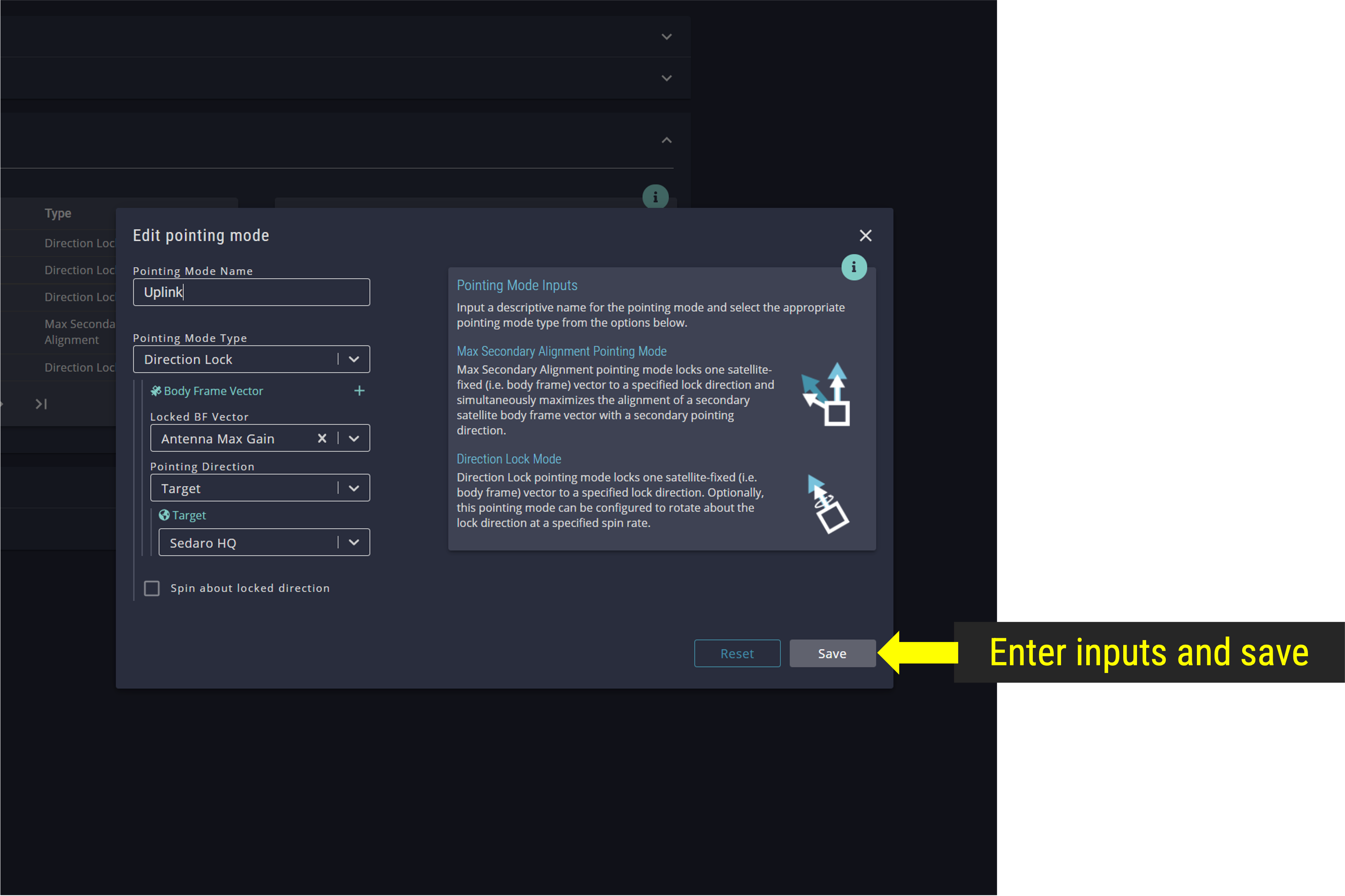 Add Uplink Pointing Mode